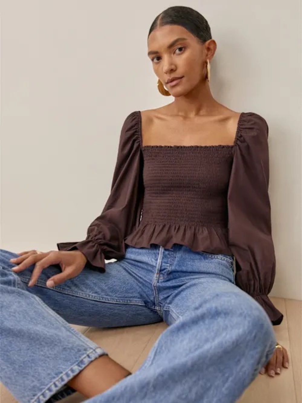 Reformation Darby Top in Brown